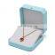 Wholesale Custom Logo Light Blue Pu Leather Jewelry Packaging Necklace Box