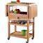 Rolling Bamboo Wood Kitchen Island Cart Trolley Cabinet w/Towel Rack Drawer Shelves Dinner car