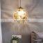 Clear Round Ball Pendant Lamp Bubble Glass Ball Chandelier With Gold Silver Flower LED Ceiling Hanging Lamp