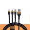 High quality 3 in 1 usb cable in super fast charger cable 6a 66W data line power for Mobile phone