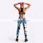 hot sexy Fitness sublimation printing Leggings Women Skull&flower Black legging