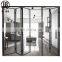 Narrow Frame Thermal Break Exterior Aluminum Double Glazed  Bifold 3 4 Bi Folding Sliding Glass Accordion Door