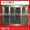 golden color aluminum sliding window with fly screen with touch lock