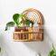 Hot Sale Rattan Arc Wall shelf Vintage Boho Wicker Planter Rack Wholesale Vietnam Supplier