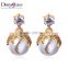 Good Seller Ladies Earrings Design Picture Cubic Zirconia Luxury Fancy Drop Pearl Earring