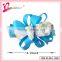 New design wholesale grosgrain no fade no smell printing koker ribbon bow flower hair barrettes (XH11-0062)