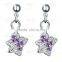 SPE020 Cooper Alloy Jewelry Purple Zircon Stud Earring