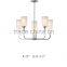 Contemporary polished nickel metal chandelier