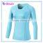 Dry Fit Polyester Spandex Long Sleeve Running Shirt Yoga Wear Compression Shirt for Women