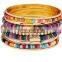 Ethnic Fusion Front Opening Bangle Handcraft Bead Bohemia Bracelet Jewelry Women