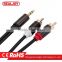 2RCA to 3.5mm Male to Male 3.5mm OD black zinc alloy HDTV DVD Audio Video av Cable