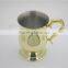 Single wall stainless steel mugs goblet of fire with gold plated color