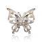 Hollow Alloy Wire Pearl Double Layer Butterfly Light Dress Brooch Pins For Women