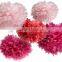 2016 Chinese new year decoration tissue paper pompom ball wall hanging paper crafts