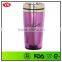 16oz thermal translucent stainless steel travel tumbler with press lid