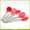 Amazon Hot Sale 5 Piece Dishwasher Safe Stainless Steel Handles Silicone Kitchen Utensil Set