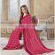 Glossy Cream Georgette Saree/party wear dresses online shopping .