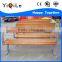 Modern outdoor wooden Park bench in garden chairs with metal legs