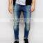 Man skinny ripped denim jeans pants fashion trousers jeans denim jeans factory (LOTA089)