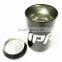 round white oil tin pail with lid