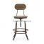 Industrial rustic wood metal counter chair