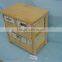 wooden storage cabinet with natural wicker basket drawer