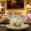 New Porcelain ivory color rose tea cup and saucer set for tea coffee
