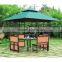 Cheap garden patio iron gazebo polywood table and chairs with 310g polyester canopy
