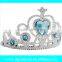 girls Tiara Crown Silver with Blue Heart Jewel OEM king/queen crown hairband from dongguan city