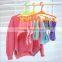 Lot Of 15 White & Blue & Yellow Plastic Tubular Childrens Clothes Hangers