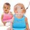 Waterproof Silicone baby Bibs with crumb catcher with animal shape bib