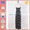 Off-shoulder Bra Top Flag Detail Slimy Waist Stripes Tube Maxi Dress