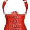 Plus Size Steel Boned Faux Leather Underbust Corset for Women