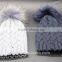 Children Fur Pompom Hat Baby Boys Girls Winter Beanie Hats Wool Knitted Caps For Kids 2016 Hot Sale