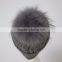 Myfur big fur pom beanie warm winter knitted hat fur knitted hats