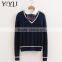 Popular Girl v-neck school uniform knit pullover for high school students