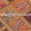 Orange Kundan Decorative Pillow Big Floor Indian Decorative Bedding Pillow 24in