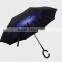 New Product 23 Inch 8 Ribs Double Layer C Handle Umbrella Reverse