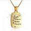 New Fashion stainless steel rectangle pendant with word Mom and daughter pendant necklace