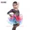 Girls Salsa Latin Performance Dresses Child Unequal Dance Dress Kids Fluorescent Rainbow Colored Ballroom Dresses