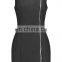 china fashion black micro mini sexy dress sexy mature elegant mini dress wool dress with zip-detailed