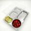 304 Stainless Steel 5 Compartments Restaurant School Canteen 5 compartment divided stainless steel mess lunch dinner snack plate fast food container tray