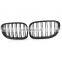 1 Pair Matte black Double Slat Line Front Grille Kidney grill for BMW 5 Series F10 F11 F18 2010-2016