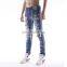 DiZNEW Slim straight light wash men plain denim jeans pants