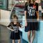 2019 black Mom and Daughter Dress Love Letter Print Mini Dress Family Matching Clothes Mother Daugher Dresses Family Look