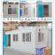 shipping container office with two windows and one door