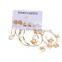 Set Earrings Retro Silver Jewelry Hand-Tasseled Round Geometric Alloy Gemstone Rhinestone Female Earrings