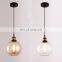 Tonghua Popular Round Clear Glass Shade Hanging Light Retro E26 LED Edison Bulb  Pendant Light