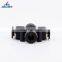 Factory Price PZA Series 4/6/8/10/12mm Air Connection Plastic 4 Ways Quick Push In Tube Cross Pneumatic Fittings