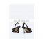 Heels Style Wedding Summer High Heels Big Size Rhinestone Open Toe Black Color Party Sandals Ladies Shoes Bell Bottom Heels